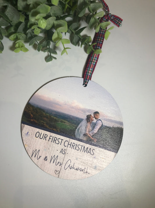 First Christmas as Mr & Mrs Photo Christmas decoration