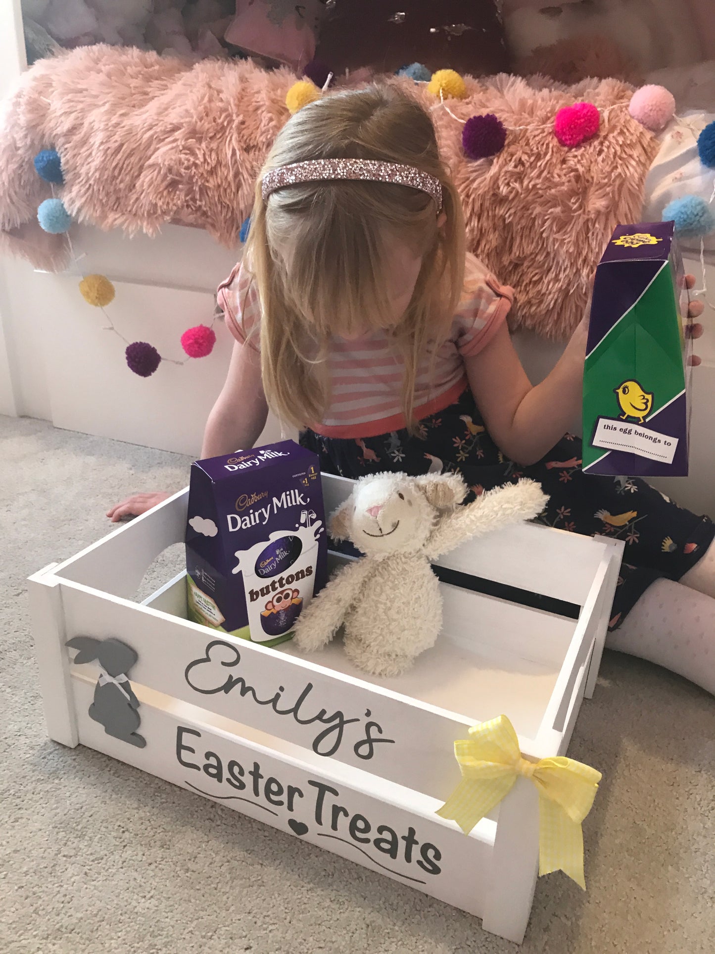 Personalised wooden Easter crate / hamper / box