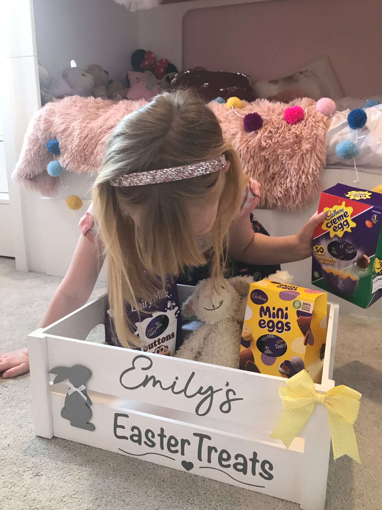 Personalised wooden Easter crate / hamper / box