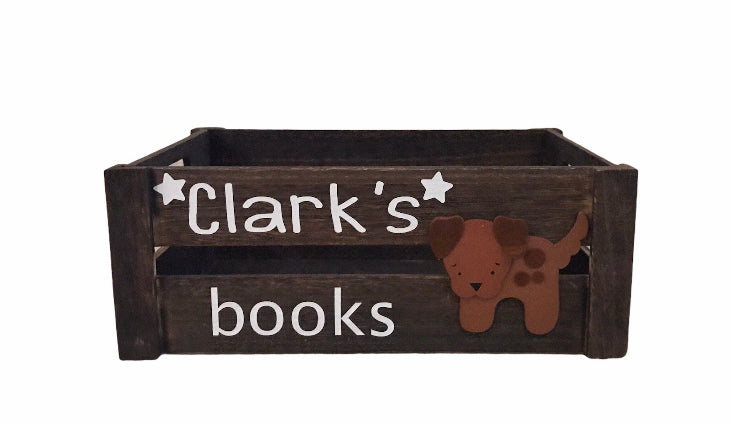 Large wooden book toy crate children