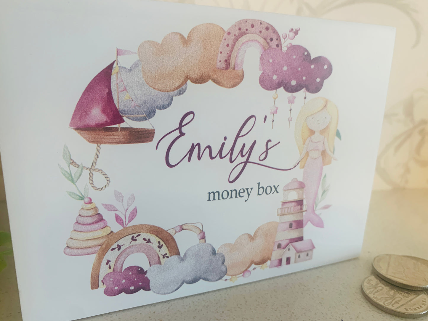 Mermaid wreath money box