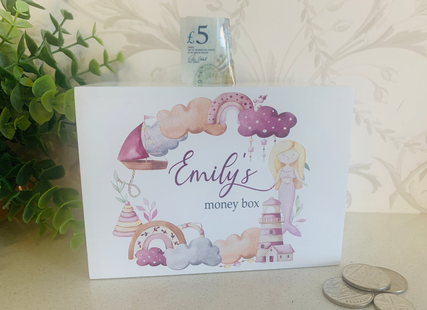 Mermaid wreath money box