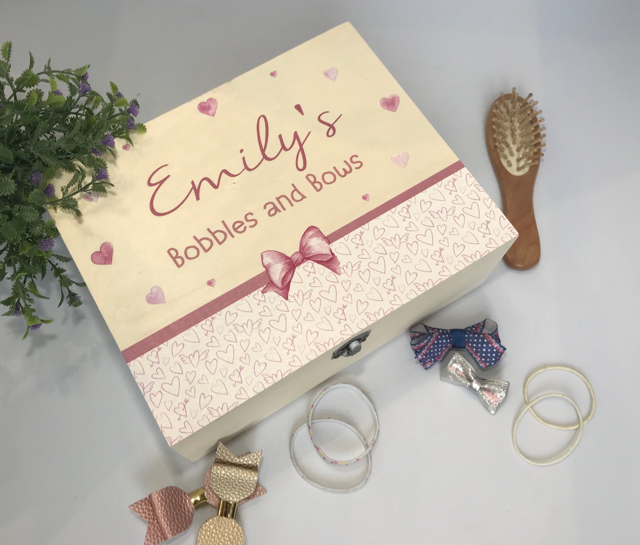 Hair box, hair clip box, bobble box, storage box girls gift teenage gift –  Keepsake Blocks