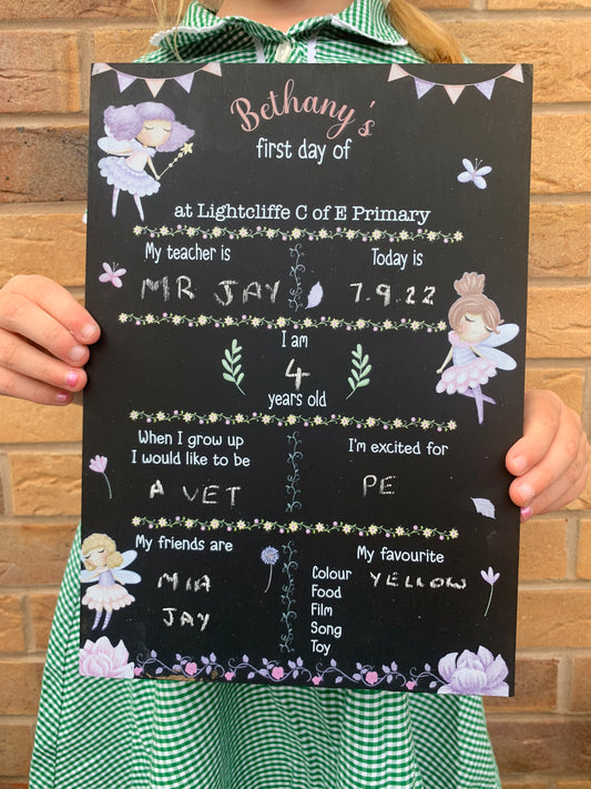 Fairy First AND last day of school sign