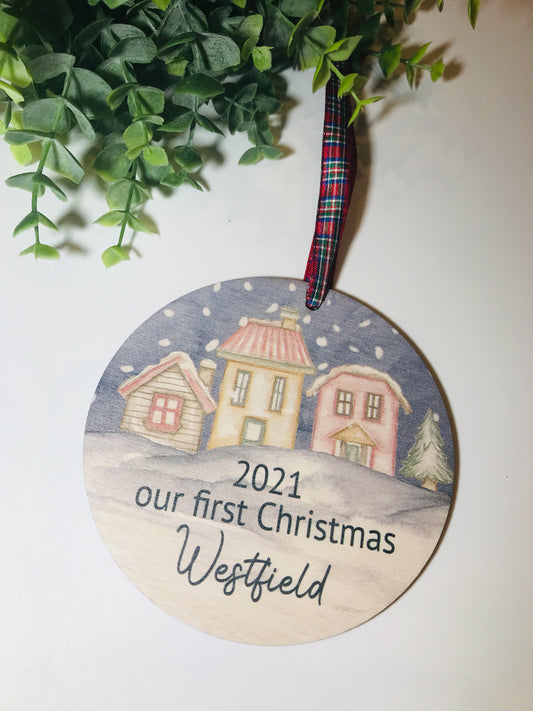 First Christmas in New Home hanging ornament