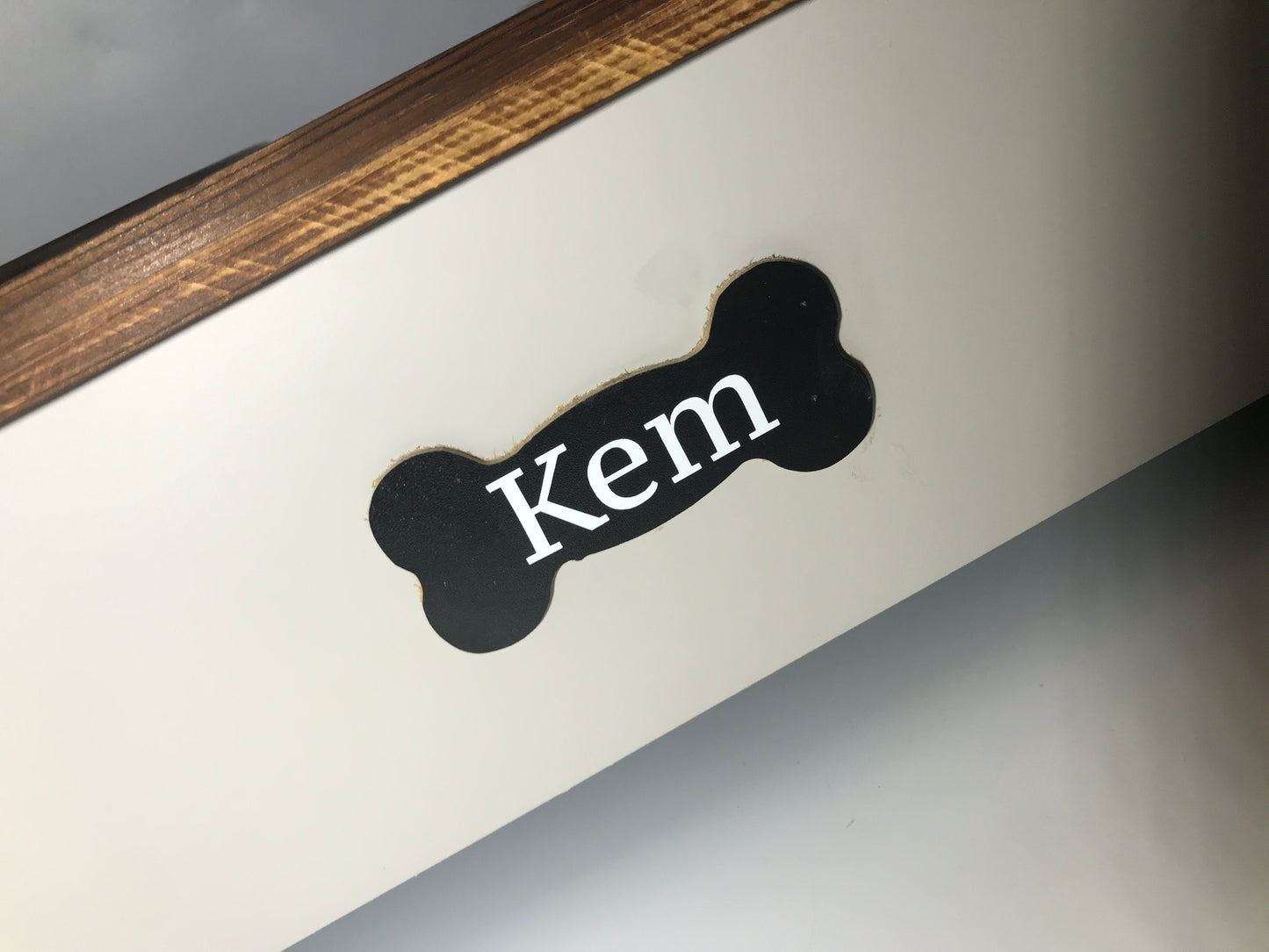 Personalised wooden pet stand / pet bowls - Large