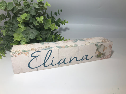 ELLIE & FRIENDS Set of personalised wooden name blocks