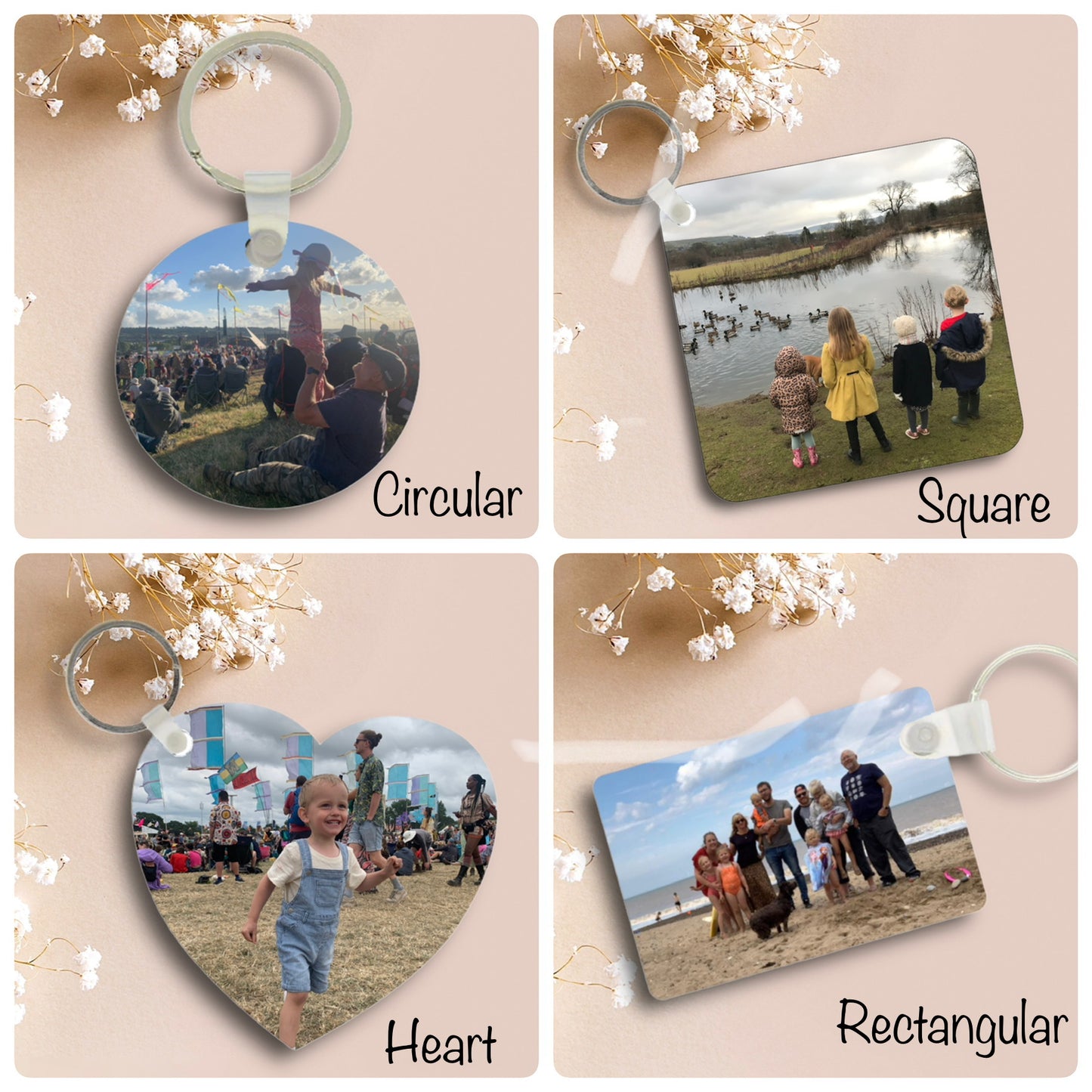 Custom photo keyrings