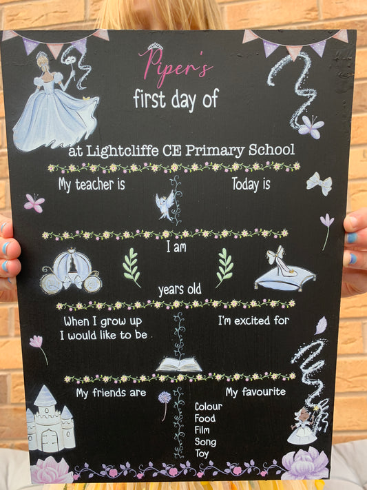 Princess First AND last day of school sign