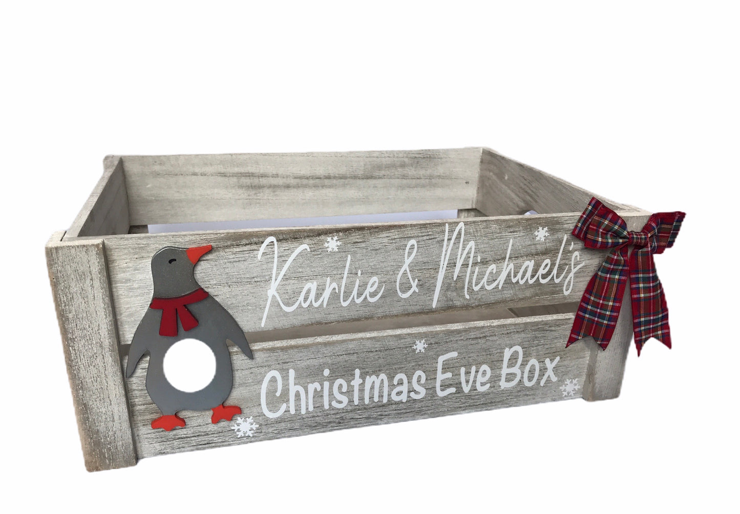 Personalised Rustic Wood Christmas Crate / box