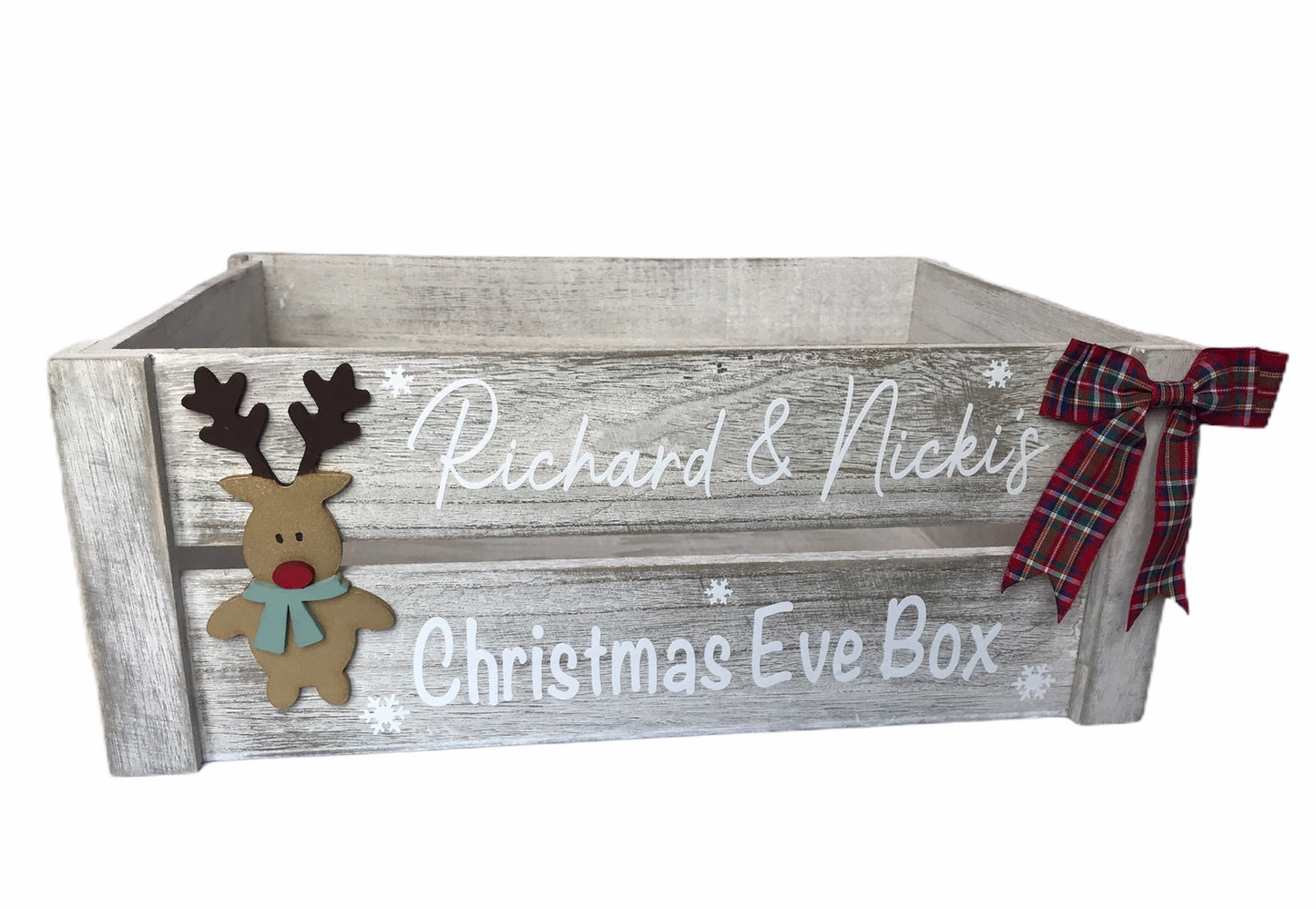 Personalised Rustic Wood Christmas Crate / box