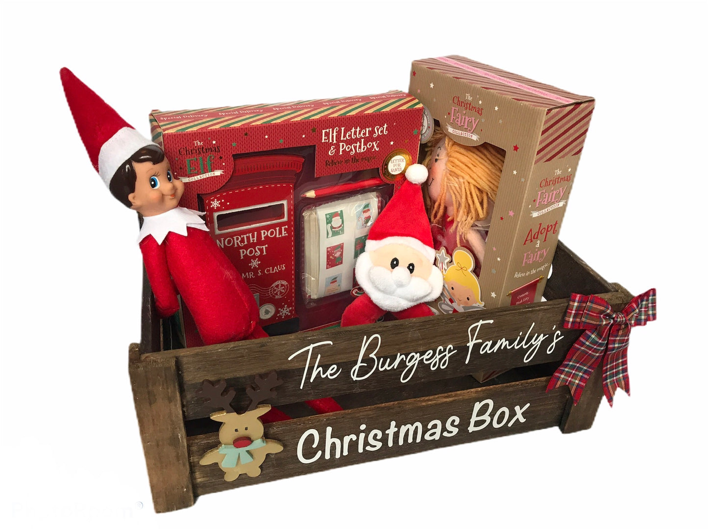 Personalised Rustic Wood Christmas Crate / box