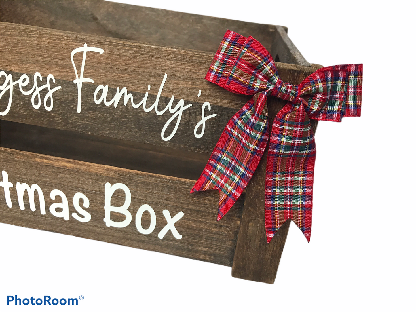 Personalised Rustic Wood Christmas Crate / box