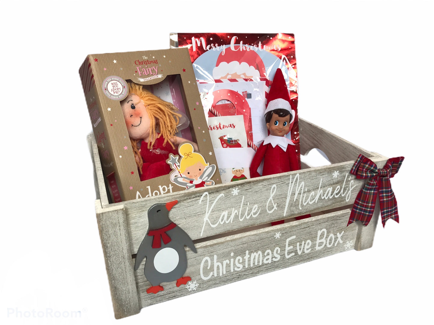 Personalised Rustic Wood Christmas Crate / box