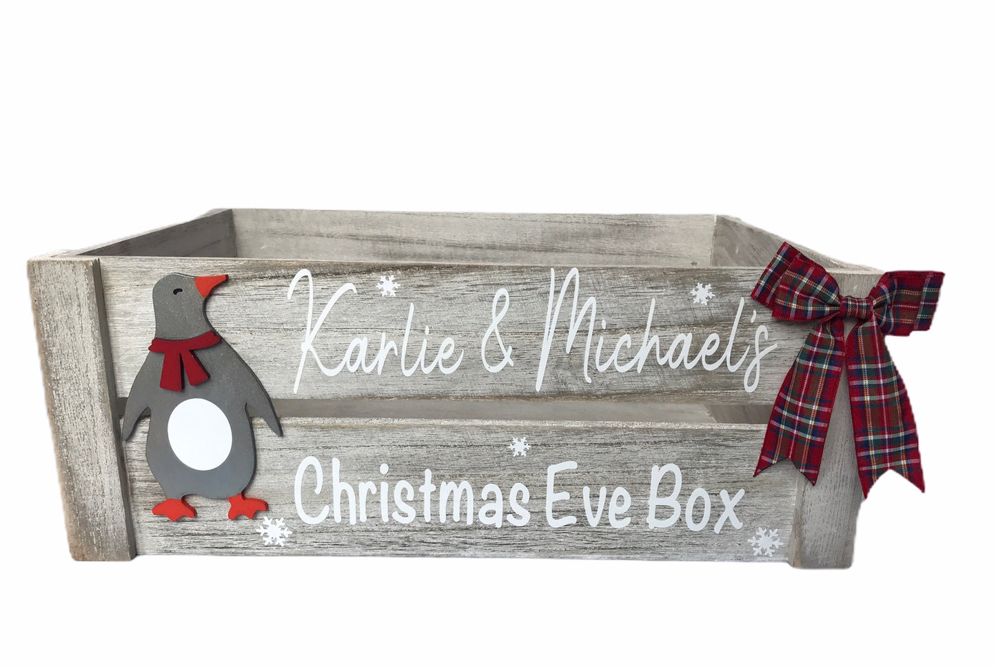 Personalised Rustic Wood Christmas Crate / box