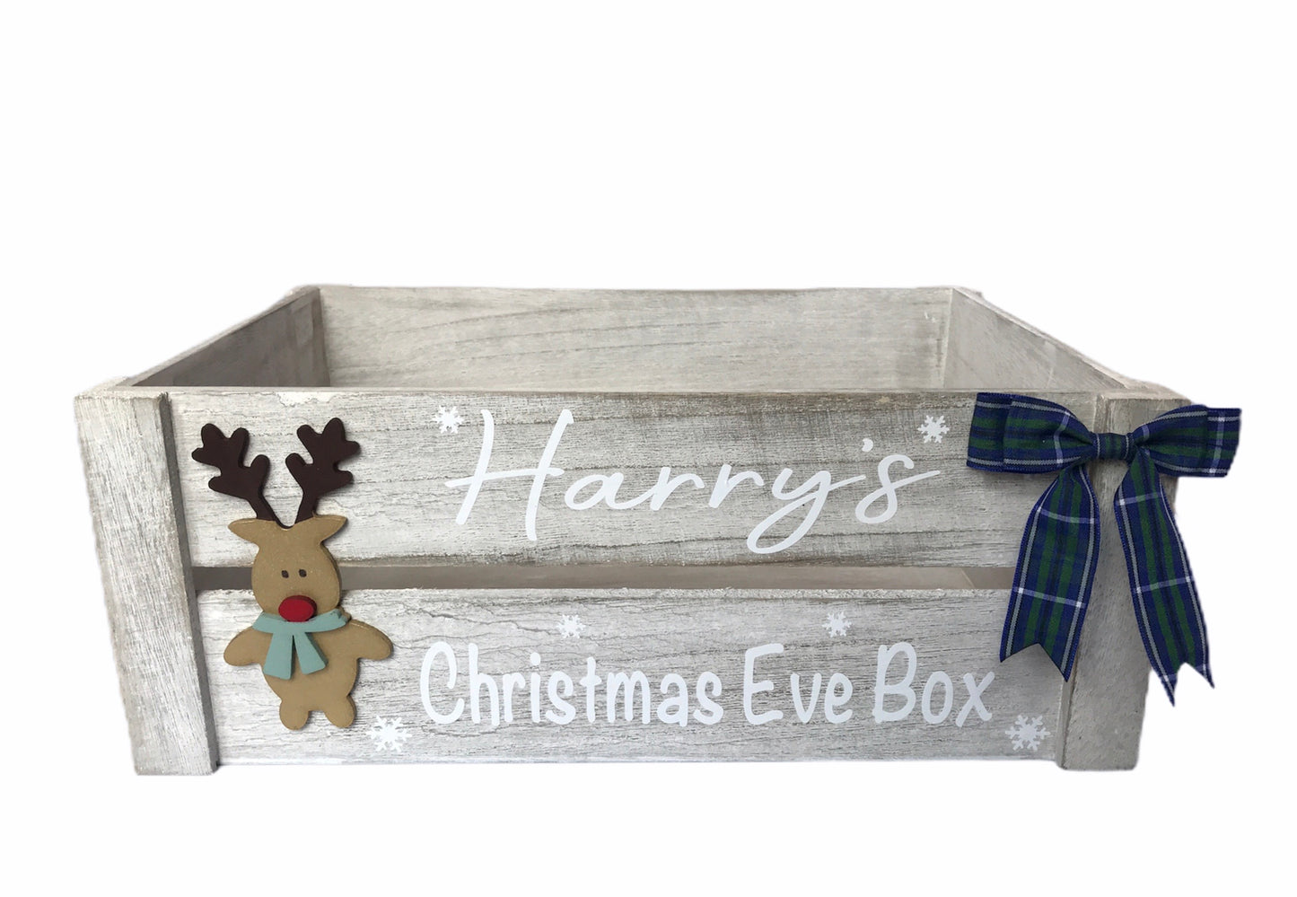 Personalised Rustic Wood Christmas Crate / box