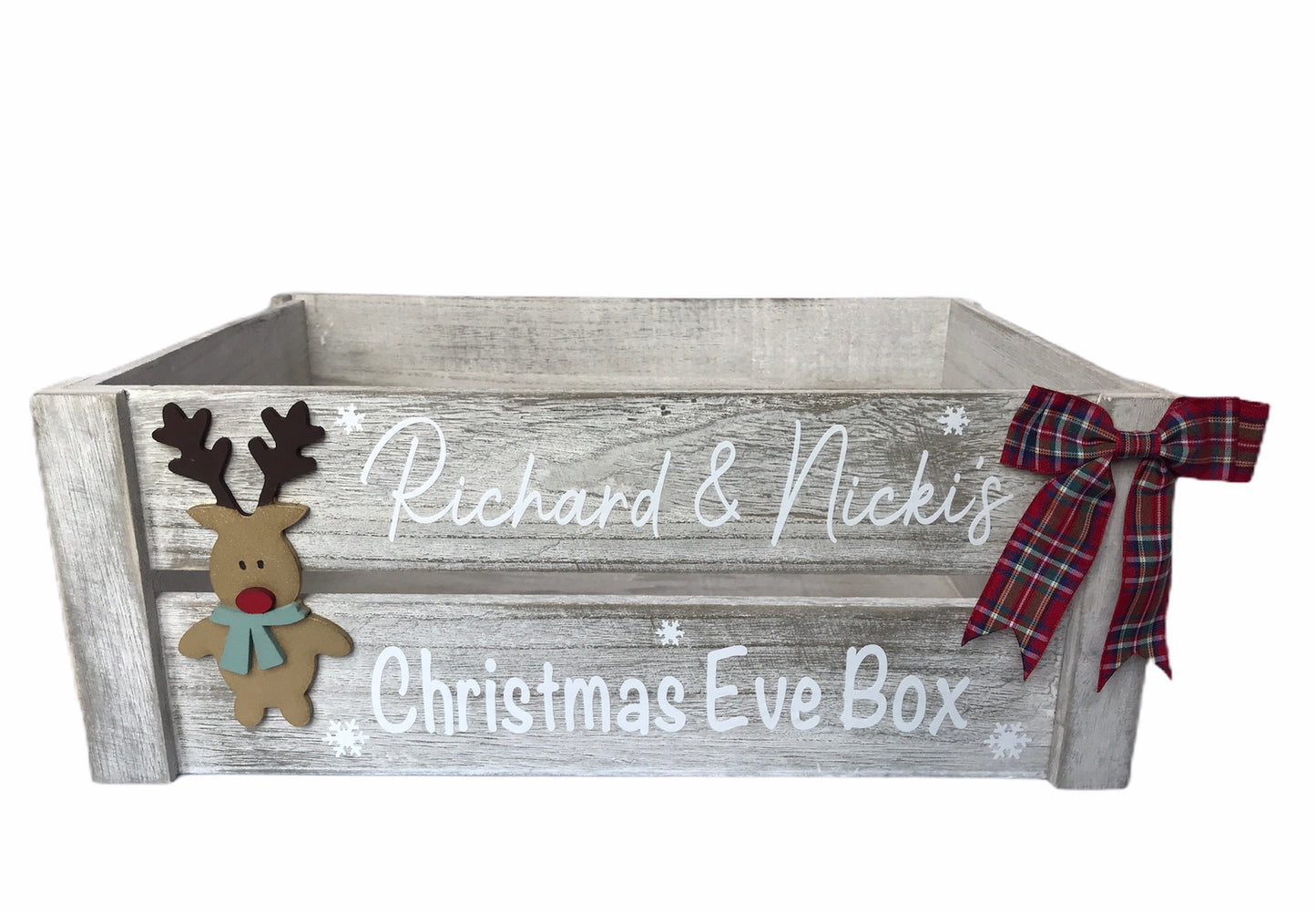 Personalised Rustic Wood Christmas Crate / box