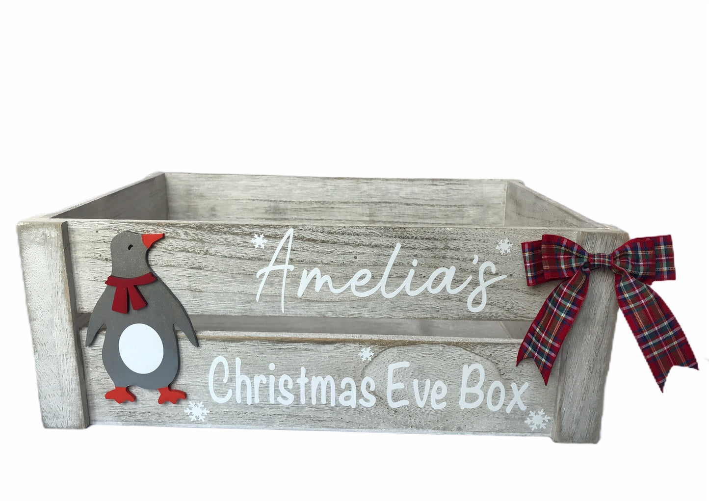 Personalised Rustic Wood Christmas Crate / box