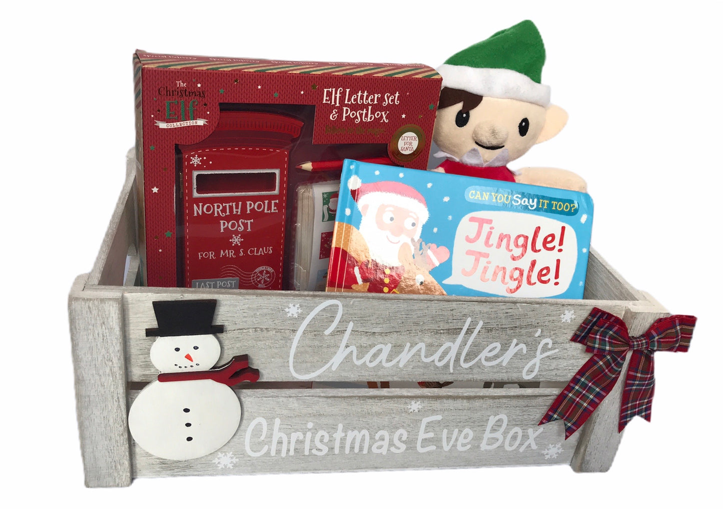 Personalised Rustic Wood Christmas Crate / box