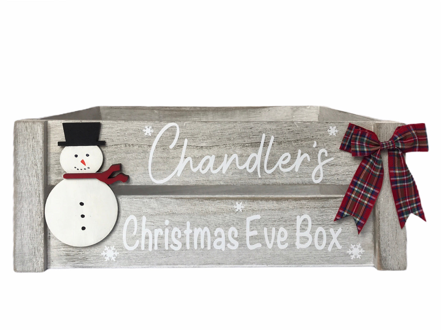 Personalised Rustic Wood Christmas Crate / box