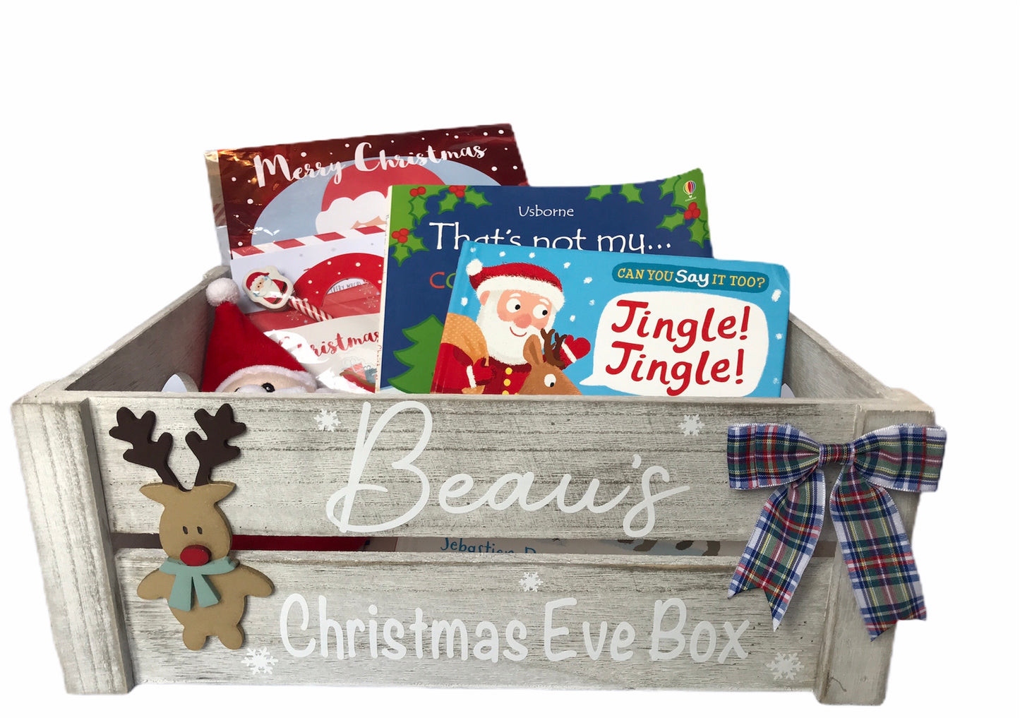 Personalised Rustic Wood Christmas Crate / box