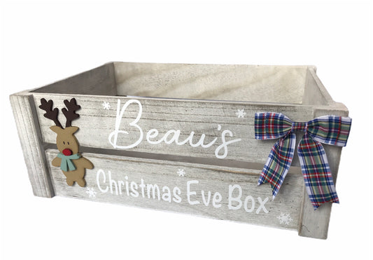 Personalised Rustic Wood Christmas Crate / box