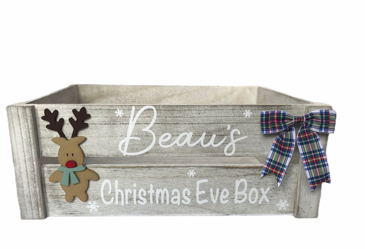 Personalised Rustic Wood Christmas Crate / box