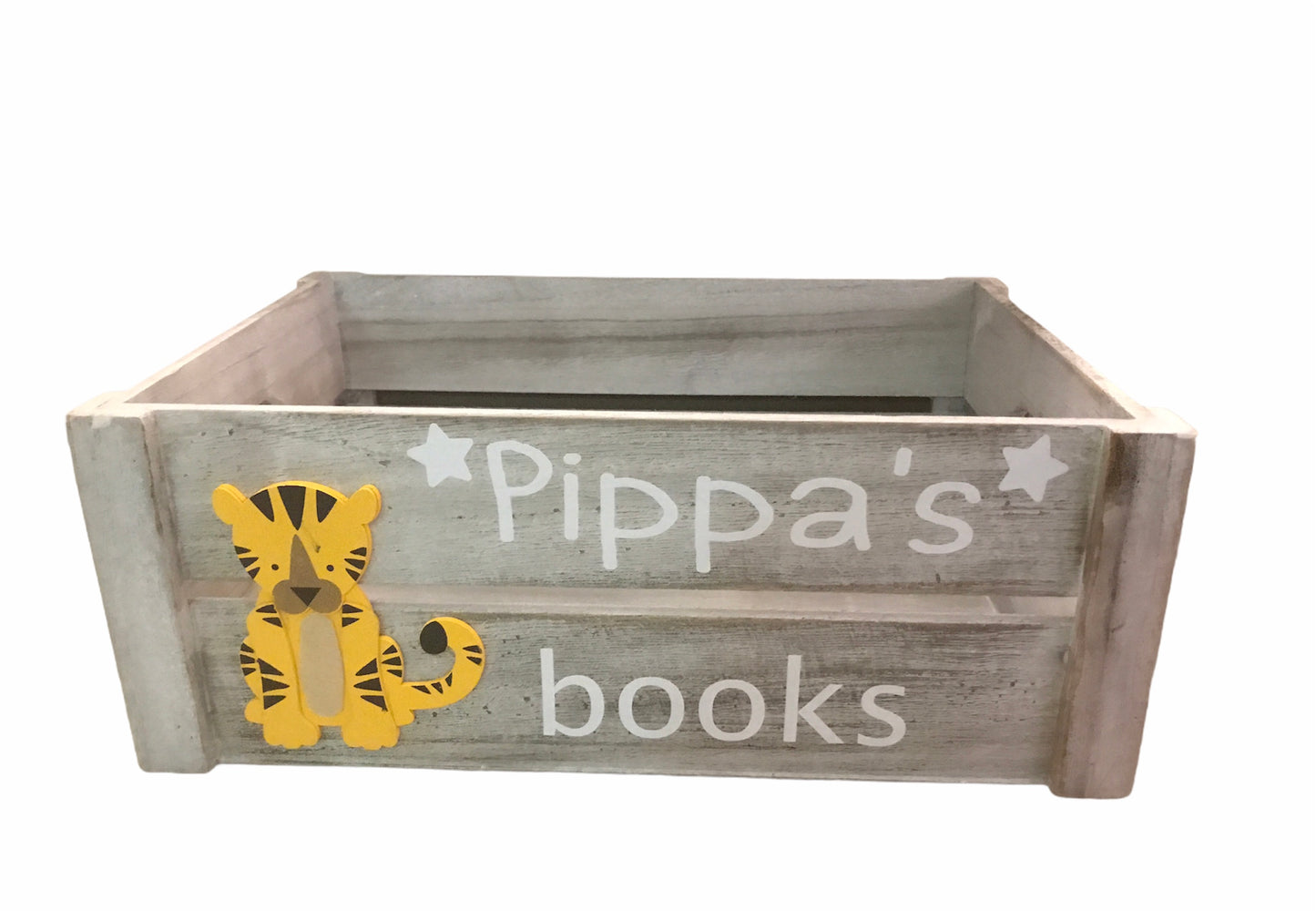 Large wooden book toy crate children