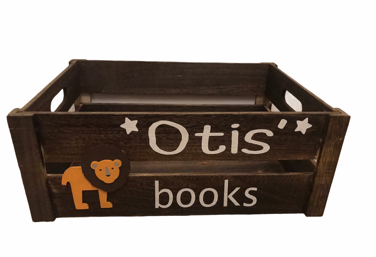 Large wooden book toy crate children