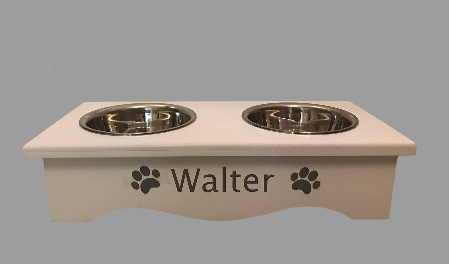 Personalised wooden pet stand / pet bowls - Medium