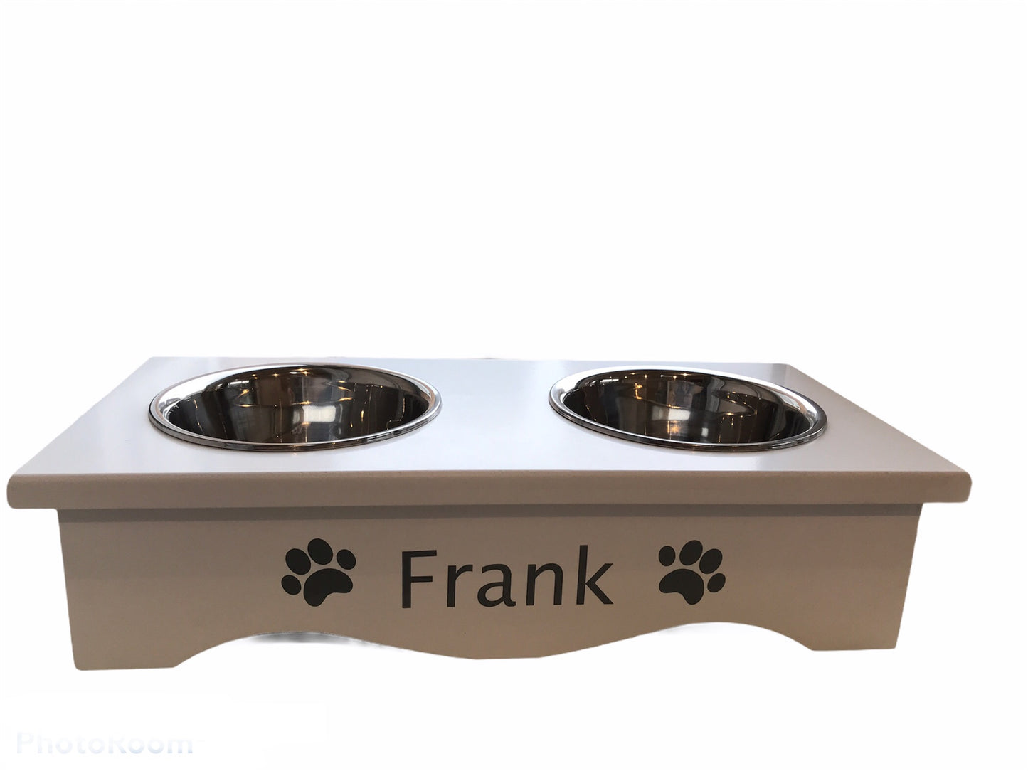 Personalised wooden pet stand / pet bowls - Medium