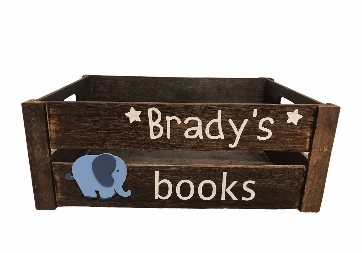 Large wooden book toy crate children