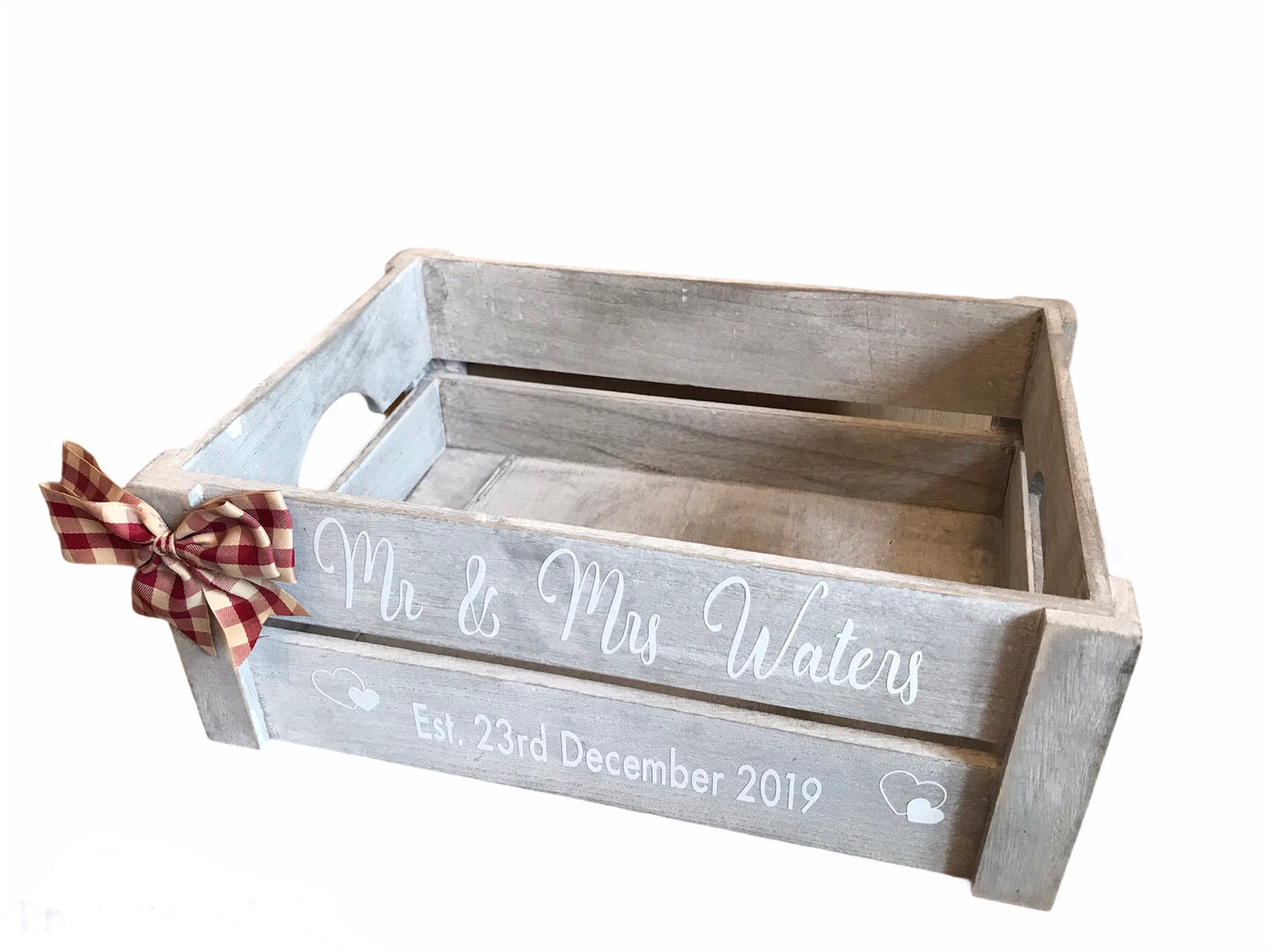 Personalised wooden wedding / Mr and Mrs / Valentines box