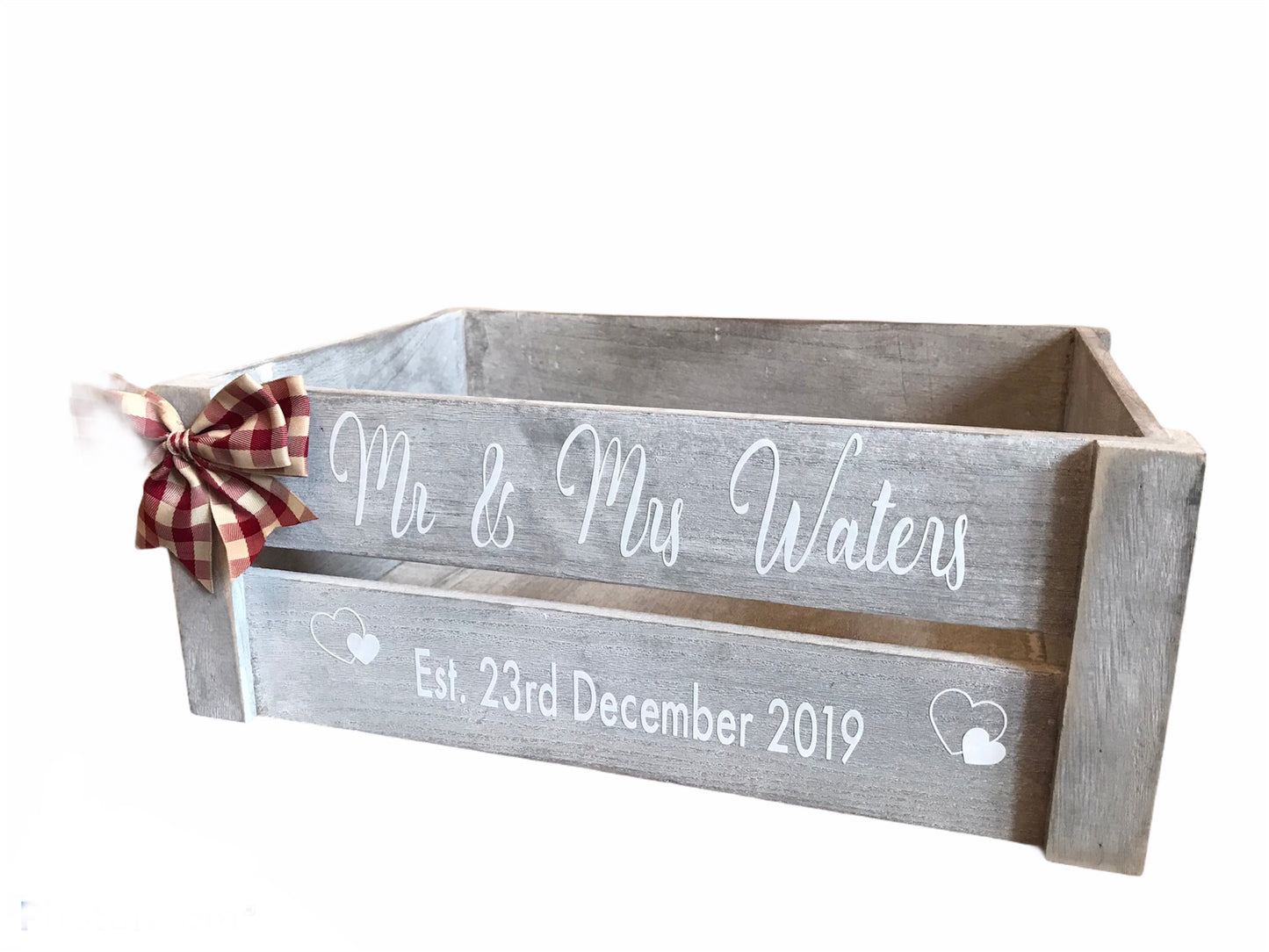 Personalised wooden wedding / Mr and Mrs / Valentines box