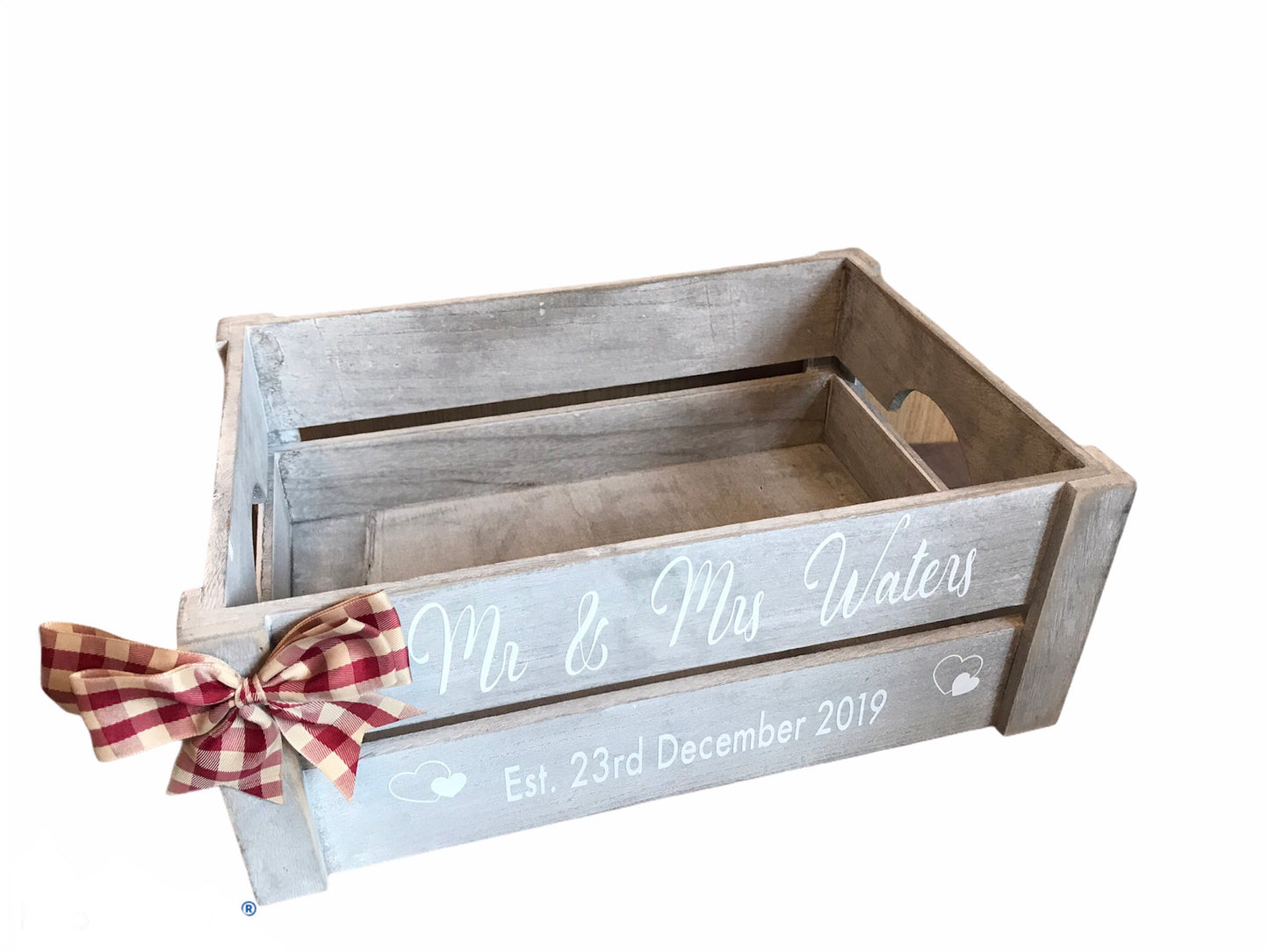 Personalised wooden wedding / Mr and Mrs / Valentines box