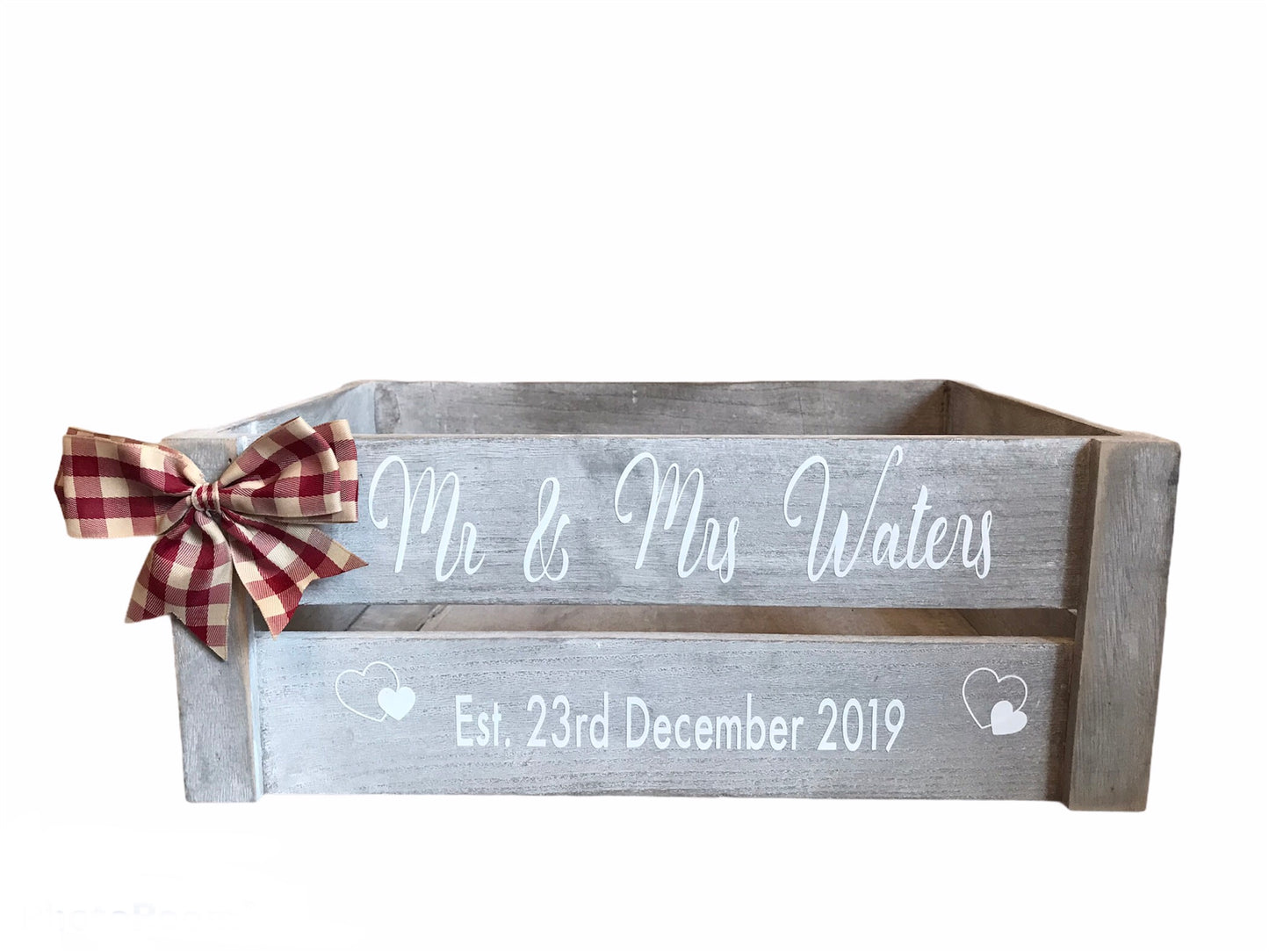 Personalised wooden wedding / Mr and Mrs / Valentines box