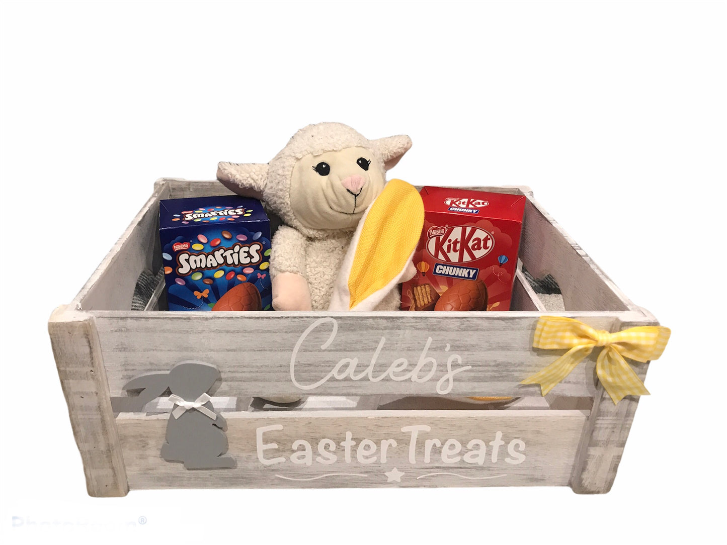 Personalised wooden Easter crate / hamper / box