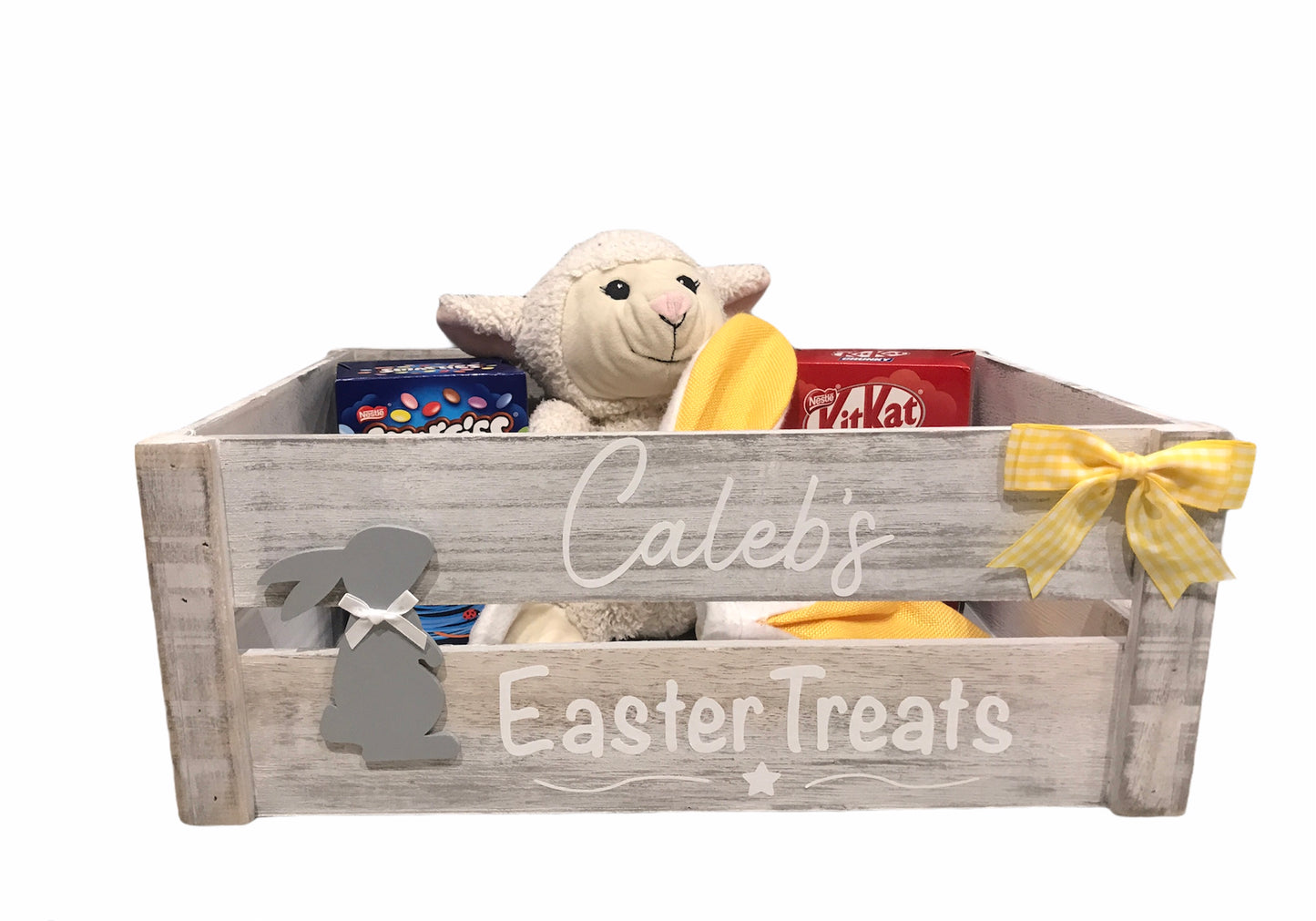 Personalised wooden Easter crate / hamper / box