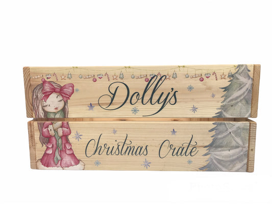 Woodland girl Christmas Crate