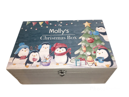 Cute Penguins Christmas Box