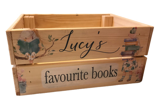 Favourite books personalised crate
