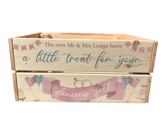 Dancing feet wedding crate