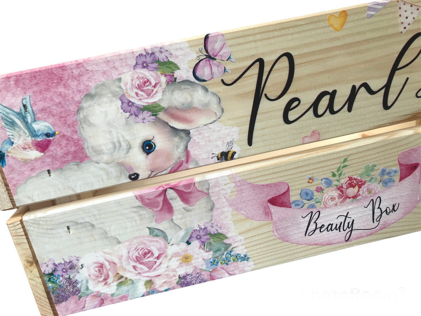 Vintage lamb personalised crate