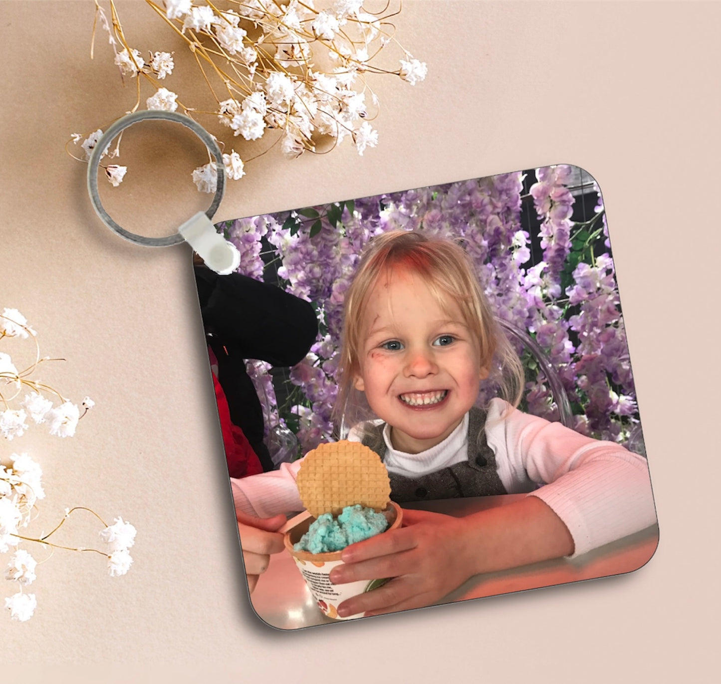 Custom photo keyrings