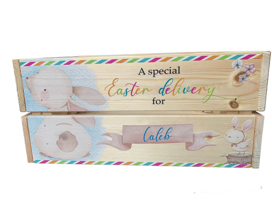Colourful Rabbit Easter crate