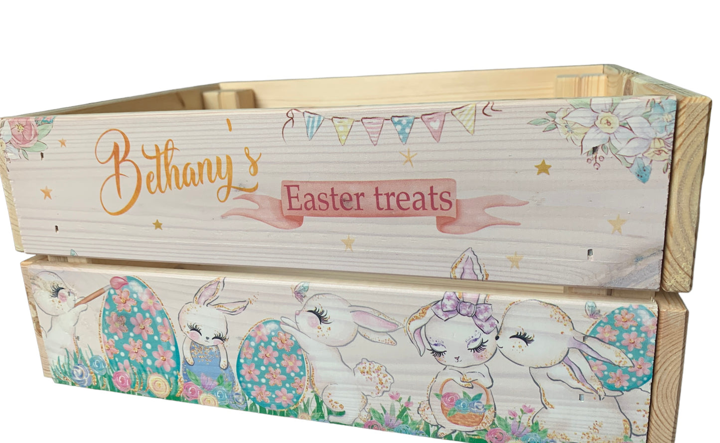 Rabbits at work Easter crate