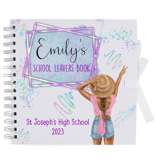 School leavers scrapbook purple