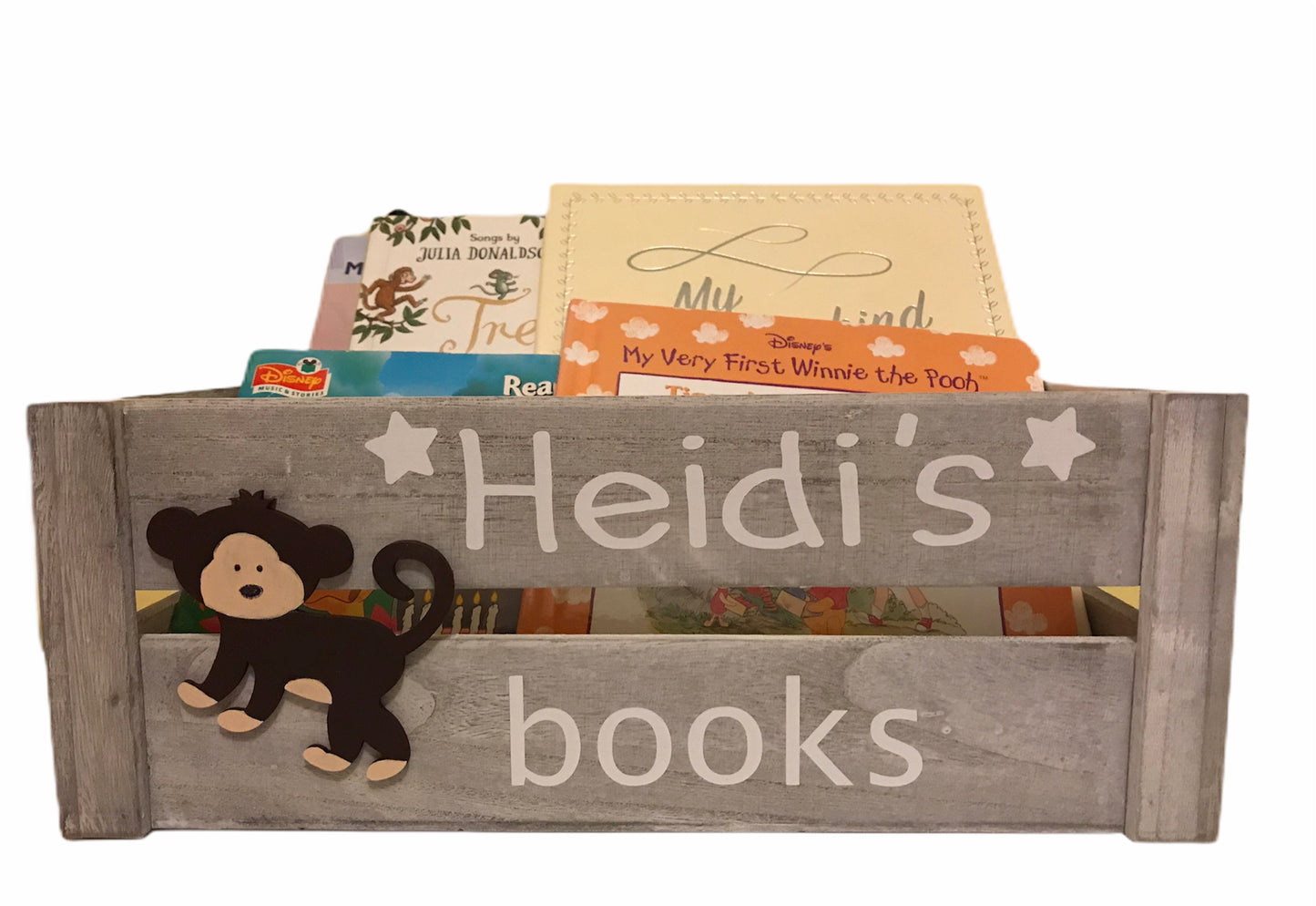 Large wooden book toy crate children