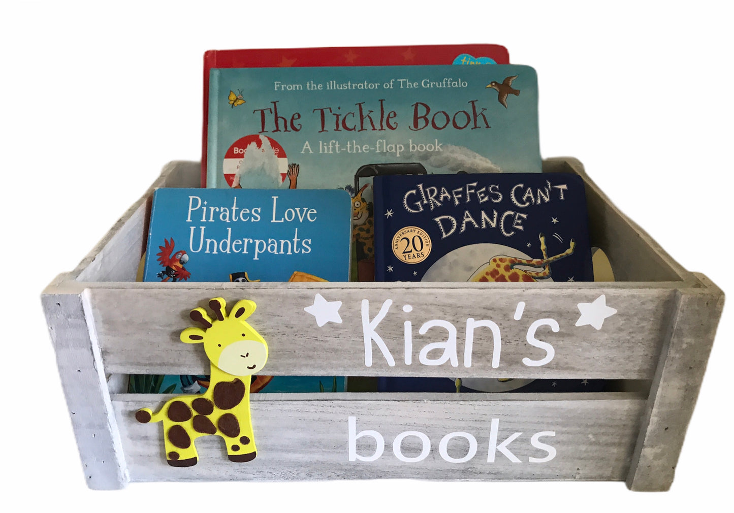 Large wooden book toy crate children