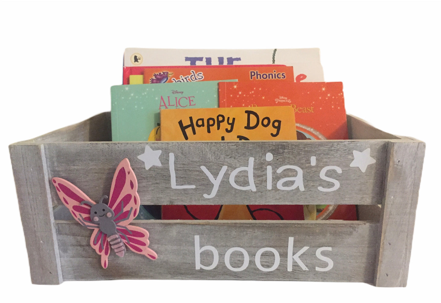 Large wooden book toy crate children